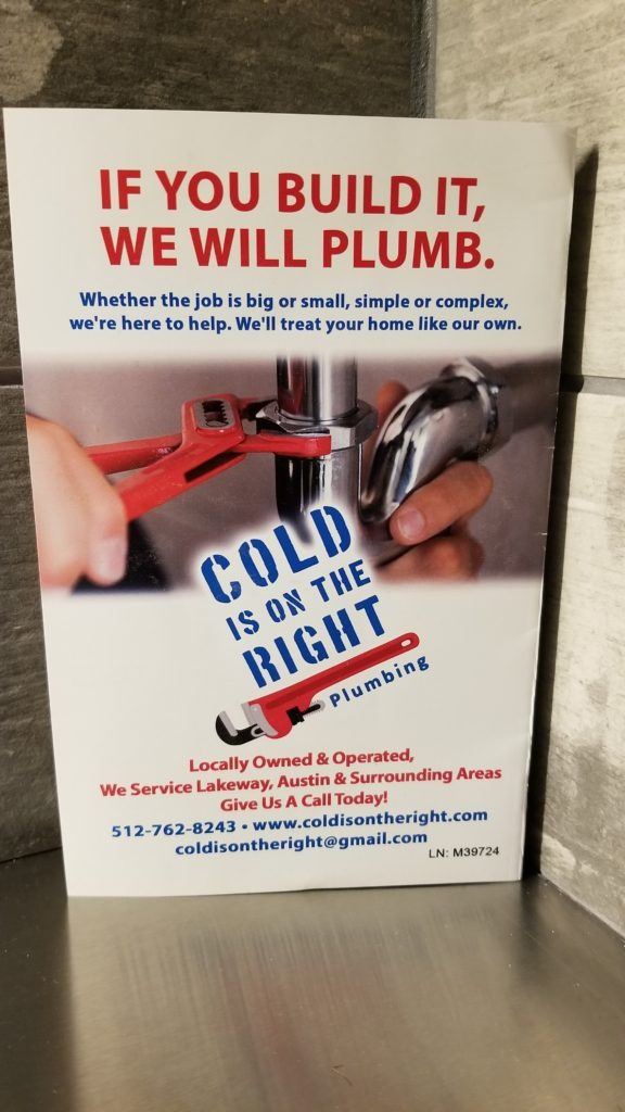 Cold is on the Right Plumbing & Air Ad in the Golf Almanac